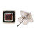 Faceted Garnet Square Stud Earrings from India 'Fire Frame'
