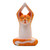Orange Suar Wood Asana Pose Yoga Cat Sculpture from Bali 'Toward the Sky Orange Yoga Cat'