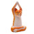 Orange Suar Wood Asana Pose Yoga Cat Sculpture from Bali 'Toward the Sky Orange Yoga Cat'