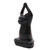 Black Suar Wood Asana Pose Yoga Cat Sculpture from Bali 'Toward the Sky Black Yoga Cat'