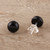 Round Black Onyx Stud Earrings from India 'Gemstone Orbs'