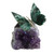 Serpentinite and Amethyst Butterfly Gemstone Figurine 'Forest Wings'