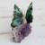 Serpentinite and Amethyst Butterfly Gemstone Figurine 'Forest Wings'