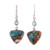 Recon. Turquoise and Blue Topaz Dangle Earrings 'Royal Colors'