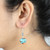 Recon. Turquoise and Blue Topaz Dangle Earrings 'Royal Colors'