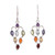 2.6-Carat Multi-Gemstone Chakra Dangle Earrings from India 'Chakra Sparkle'
