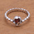 Dot Pattern Garnet Solitaire Ring from Bali 'Lined with Dots'