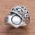 Artisan Crafted Sterling Silver Cocktail Ring from Bali 'Canopy Cover'