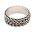 Foxtail Pattern Sterling Silver Band Ring from Bali 'Foxtail Twins'