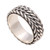 Foxtail Pattern Sterling Silver Band Ring from Bali 'Foxtail Twins'