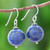 Round Lapis Lazuli Dangle Earrings from Thailand 'Round Charm'