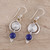 Swirl Pattern Lapis Lazuli and Citrine Dangle Earrings 'Gemstone Swirl'