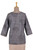 Cotton Tunic Block Print Black, Grey, and Red with V-Neck 'Grey Elegance'