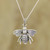 Sterling Silver Bee Pendant Necklace from India 'Humming Bee'