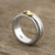 Heart Motif Sterling Silver and Brass Spinner Ring 'Traveling Hearts'