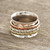 Textured Sterling Silver Spinner Ring from India 'Mesmerizing Triple'
