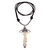 Amethyst and Bone Cross Pendant Necklace from Bali 'Sparkling Sacrifice'