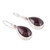 Natural Teardrop Garnet Dangle Earrings from India 'Red Glimmer'