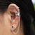 Sterling Silver Ear Cuffs with Chain in Green from Thailand 'Forest Whisper'
