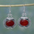 Artisan Jewelry Earrings with Carnelian and Sterling Silver 'Desire'