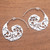Sterling Silver Vine Half-Hoop Earrings from Bali 'Garden Waves'