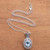 Swirl Pattern Blue Topaz Pendant Necklace from Bali 'Angel Eye'