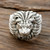 Men's Sterling Silver Lion Ring from India 'King's Roar'