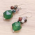 Multi-Gemstone Beaded Cluster Earrings in Green 'Beautiful Glam in Green'