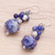 Lapis Lazuli and Cultured Pearl Beaded Cluster Earrings 'Beautiful Glam'