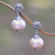 Pink Cultured Pearl Dangle Earrings from Bali 'Pink Buddha's Curls'