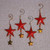 Handmade Steel Star Ornaments from Bali Set of 4 'Passionate Stars'