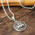 Sterling Silver Lion Pendant Necklace from India 'Lion Frame'