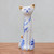 Floral Benjarong Porcelain Cat Statuette 7.5 in. 'Happy Floral Cat'
