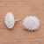 Hand-Carved Bone Lotus Flower Button Earrings from Bali 'Fantastic Padma'