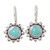 Fair Trade Sterling Silver Natural Turquoise Earrings 'Aztec Star'