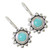 Fair Trade Sterling Silver Natural Turquoise Earrings 'Aztec Star'