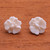 Hand-Carved Bone Orchid Button Earrings from Bali 'Fantastic Orchids'