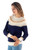 Midnight and Antique White 100 Alpaca Pullover from Peru 'Apres-ski'