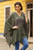 Woven Cotton Blend Poncho in Olive Green from Peru 'Olive Mountain'