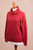 Knit Cotton Blend Pullover in Solid Red from Peru 'Red Versatility'