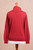 Knit Cotton Blend Pullover in Solid Red from Peru 'Red Versatility'