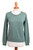 Knit Cotton Blend Pullover in Green from Peru 'Warm Valley in Jade'