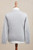 Men's V-Neck Cotton Blend Pullover in Pearl Grey from Peru 'Warm Adventure in Pearl Grey'