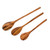 Set of 3 Unique Wood Serving Spoons 'Peten Trio'