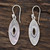 Marquise Shape Sterling Silver Dangle Earrings from India 'Marquise Elegance'