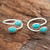 Oval Composite Turquoise Toe Rings from india 'Dainty Ovals'