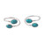 Oval Composite Turquoise Toe Rings from india 'Dainty Ovals'