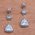 Triangular Blue Topaz Dangle Earrings from Bali 'Triangles of Swirls'