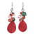 Multi-Gemstone Beaded Dangle Earrings Crafted in Thailand 'Summer Fire'
