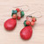 Multi-Gemstone Beaded Dangle Earrings Crafted in Thailand 'Summer Fire'